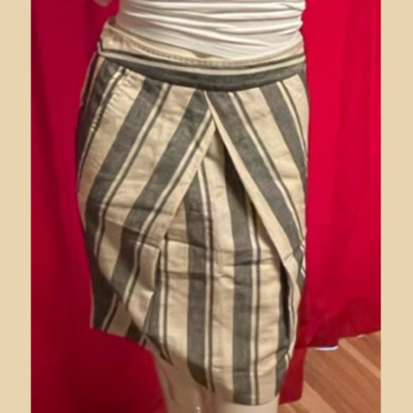 Malene Birger for Anthropologie Striped Linen Skirt Size 2 - Picture 1 of 6